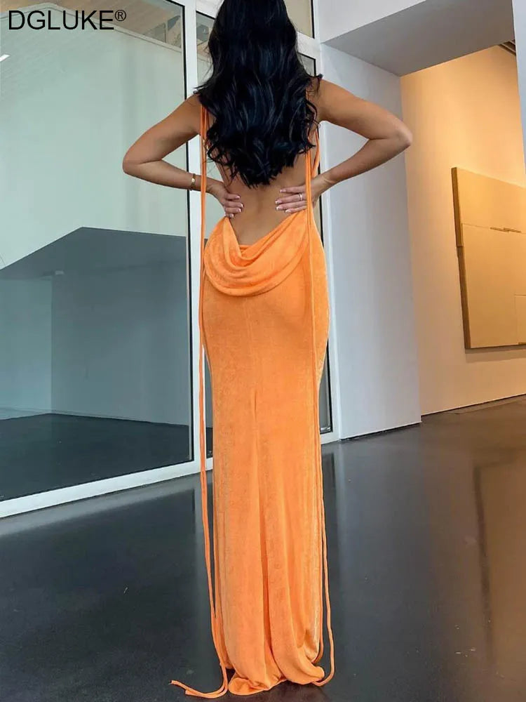 Backless White Long Dresses For Women 2023 Summer Maxi Beach Dress Elegant Birthday Party Evening Dress For Wedding Cocktail