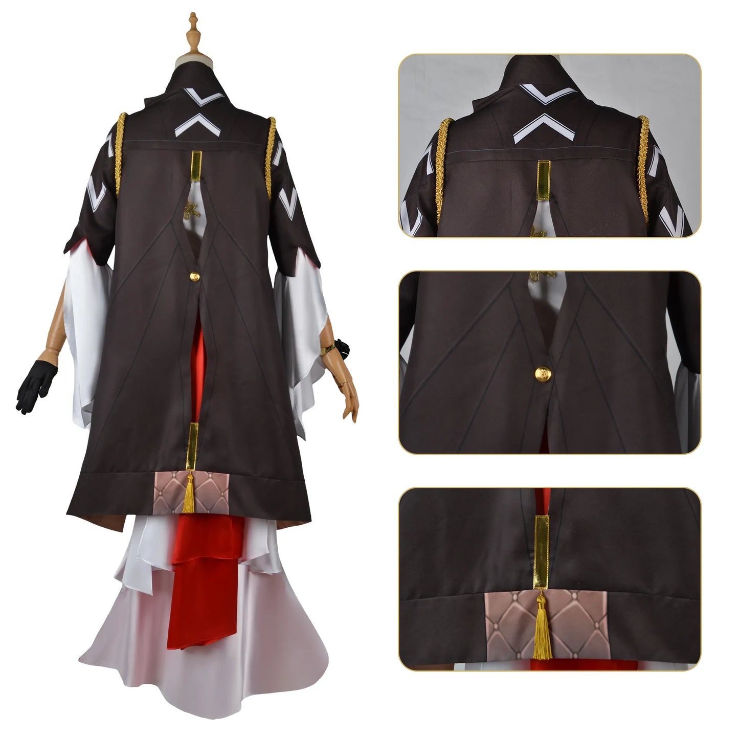 Ensemble de perruques de cosplay pour femmes, jeu d'anime Honkai Star Rail Himeko, uniforme d'halloween, vêtements de carnaval