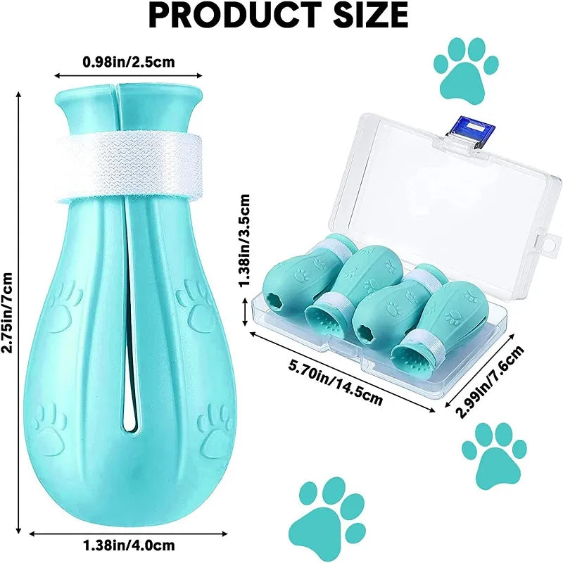 Protector de garra de gato para baño, zapatos antiarañazos para gato, botas de lavado de baño ajustables para mascotas, cubierta de uñas con pata de gato, suministros para el cuidado de mascotas