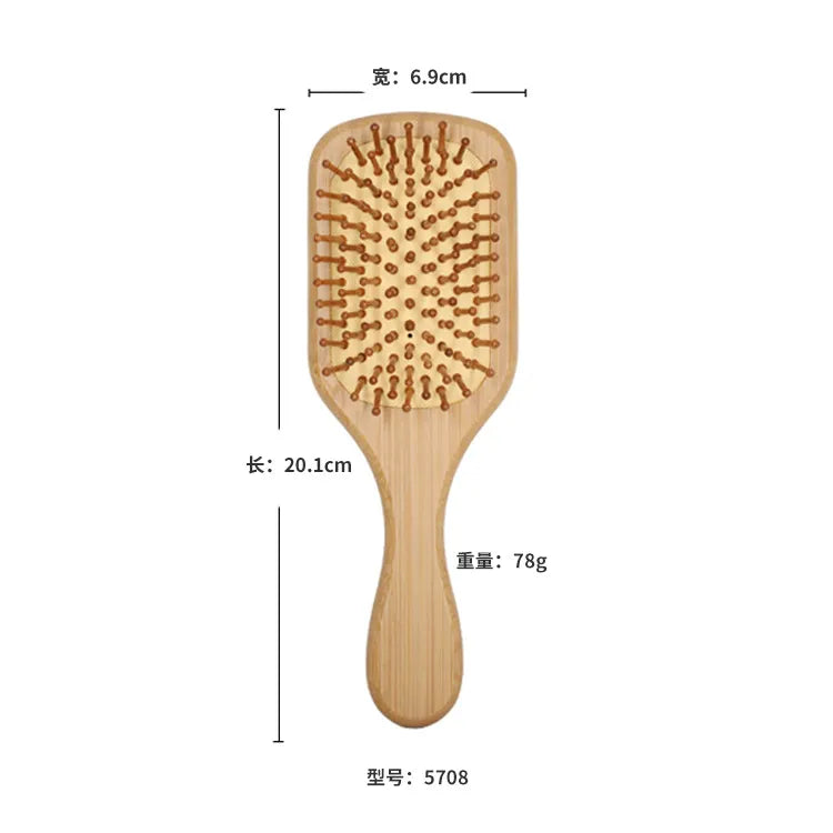 1PC Wood Air Cushion Massage Comb Paddle Cushion Hair Loss Massage Brush Hairbrush Comb Scalp Hair Care Healthy Bamboo Comb