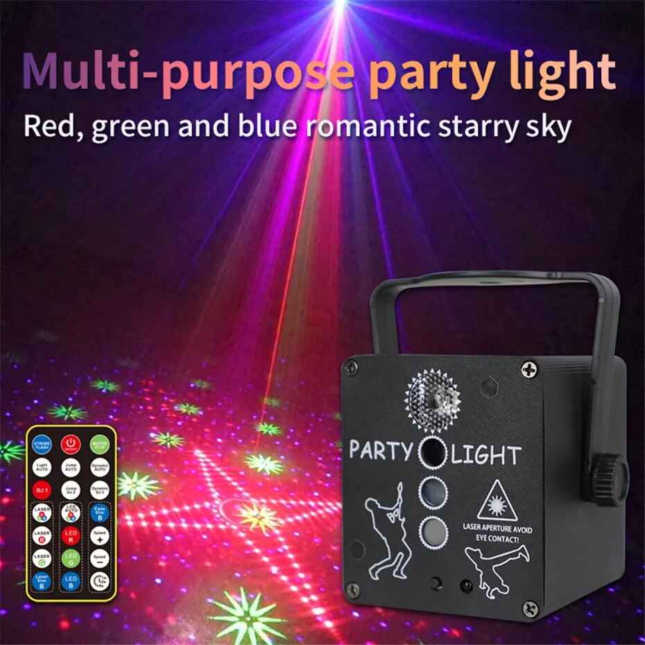 ALIEN Mini DJ Disco RGB projecteur de lumière Laser LED rechargeable par USB effet d'éclairage de scène fête vacances mariage lampe de noël