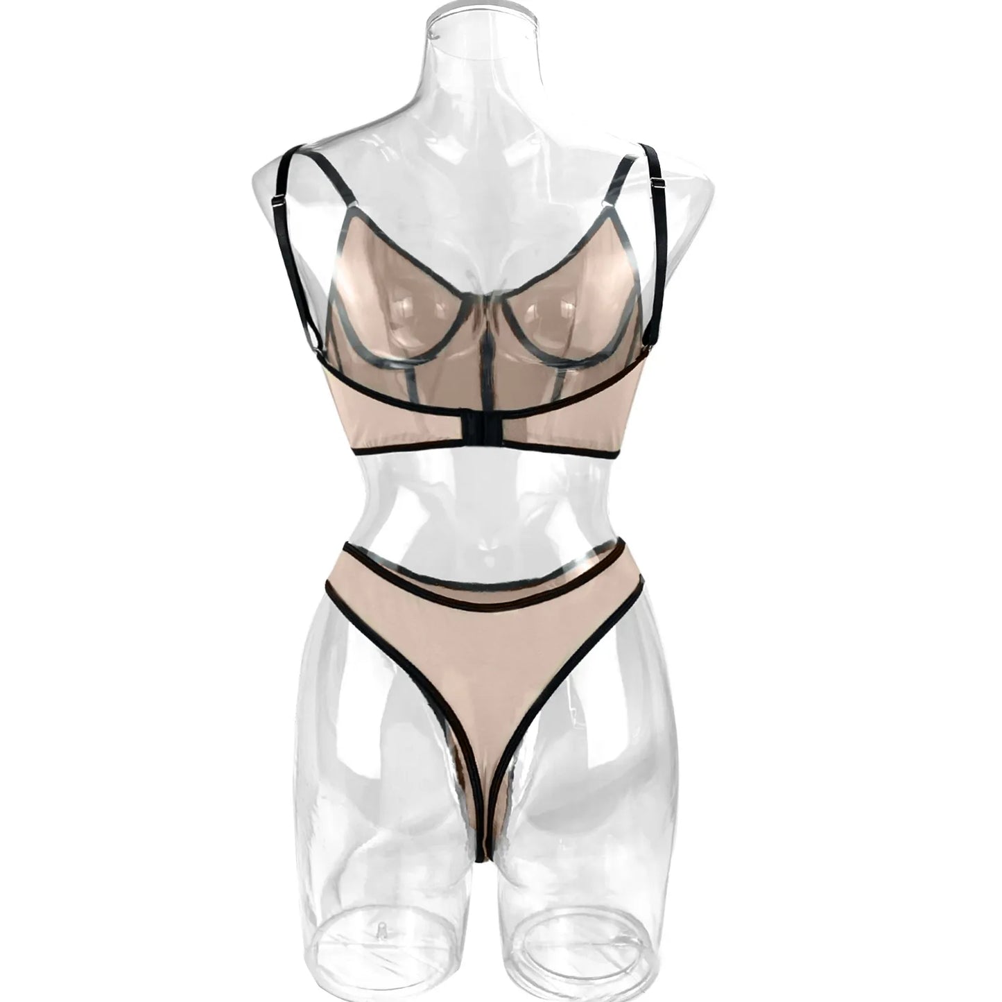 Ensemble 2 pièces en dentelle transparente pour femme, lingerie Sexy, vert néon, sous-vêtements intimes, soutien-gorge et culotte