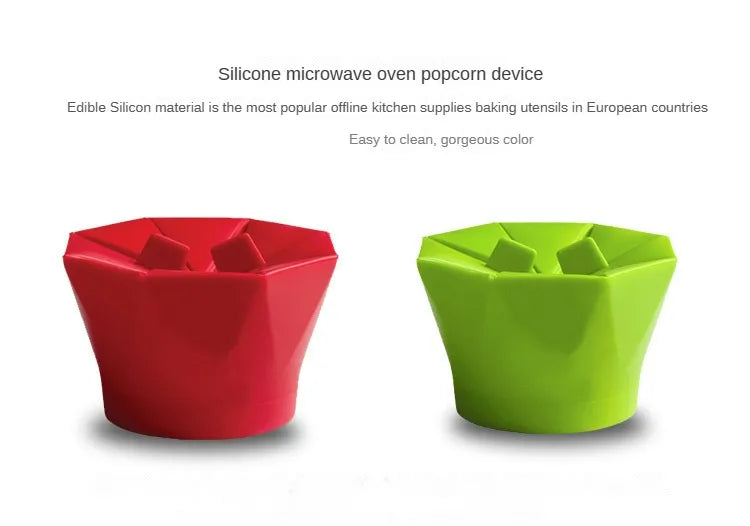 1 pièces pliable rouge Silicone Silicone pop-corn haute qualité cuisine outils faciles bricolage pop-corn seau bol fabricant pop-corn micro-ondes 2023