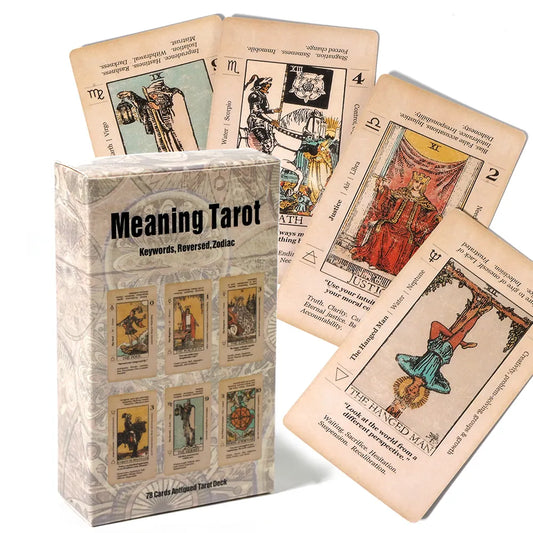 Carte de Tarot avec signification sur eux, mot-clé de Tarot pour débutant, jeu de Tarot antique, apprendre le Tarot, 78 cartes du zodiaque inversé