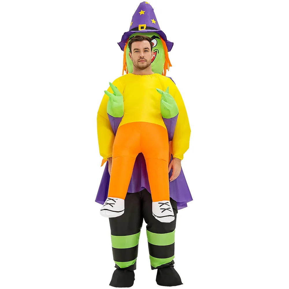 Costume gonflable de fantôme effrayant et de sorcière maléfique pour adultes, Costumes de Cosplay Anime d'halloween, Costumes de fête de carnaval pour jeu de rôle