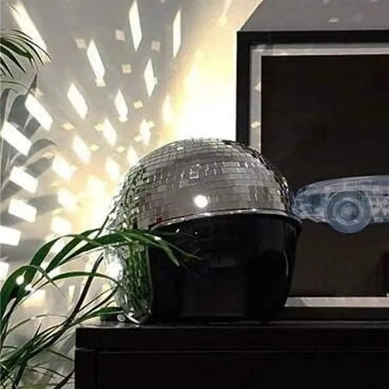 Disco Ball Helmet Mirror Glass Glitter Classic Party Bar Room Party Decoration American Retro Art Disco Shiny Hat Ornaments