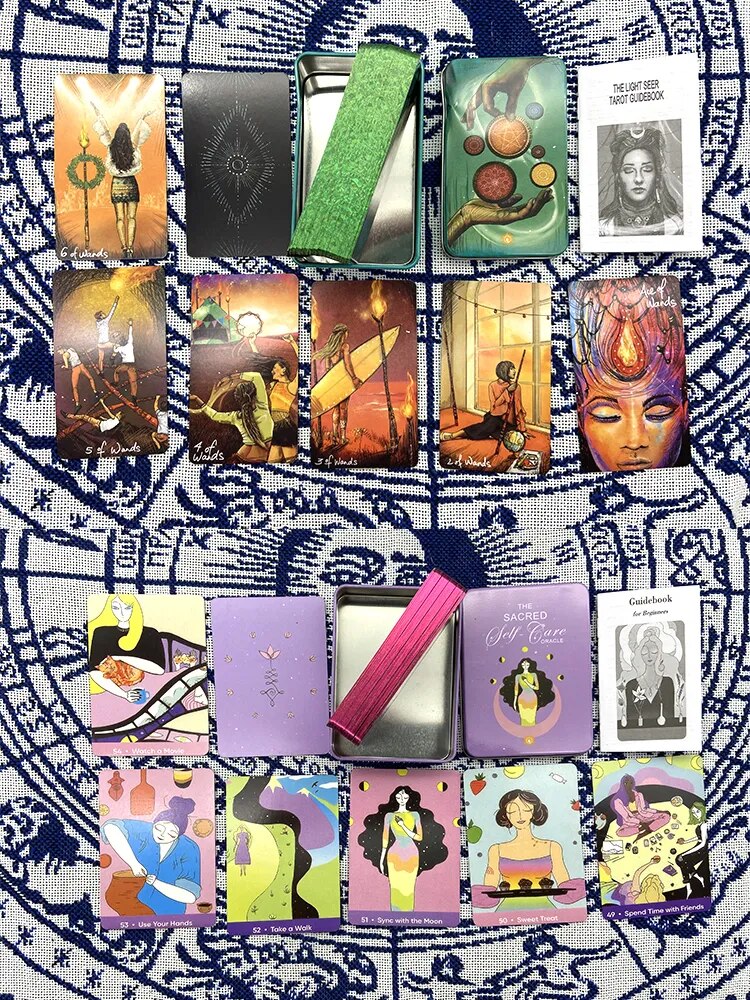 Tarot de 24 styles dans une boîte en fer blanc, bord doré pour débutants, carte de jeu de divination Oracle, jeu de 78 cartes, cadeaux exquis pour amis