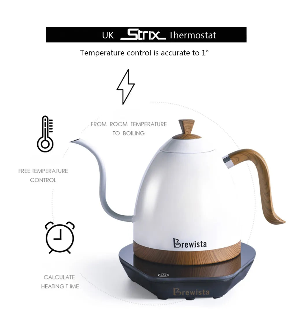 Brewista Artisan cuello de cisne Variale Control de temperatura vierte sobre goteador hervidor de café 1000ml 600ml LCD 220V cafetera Espresso