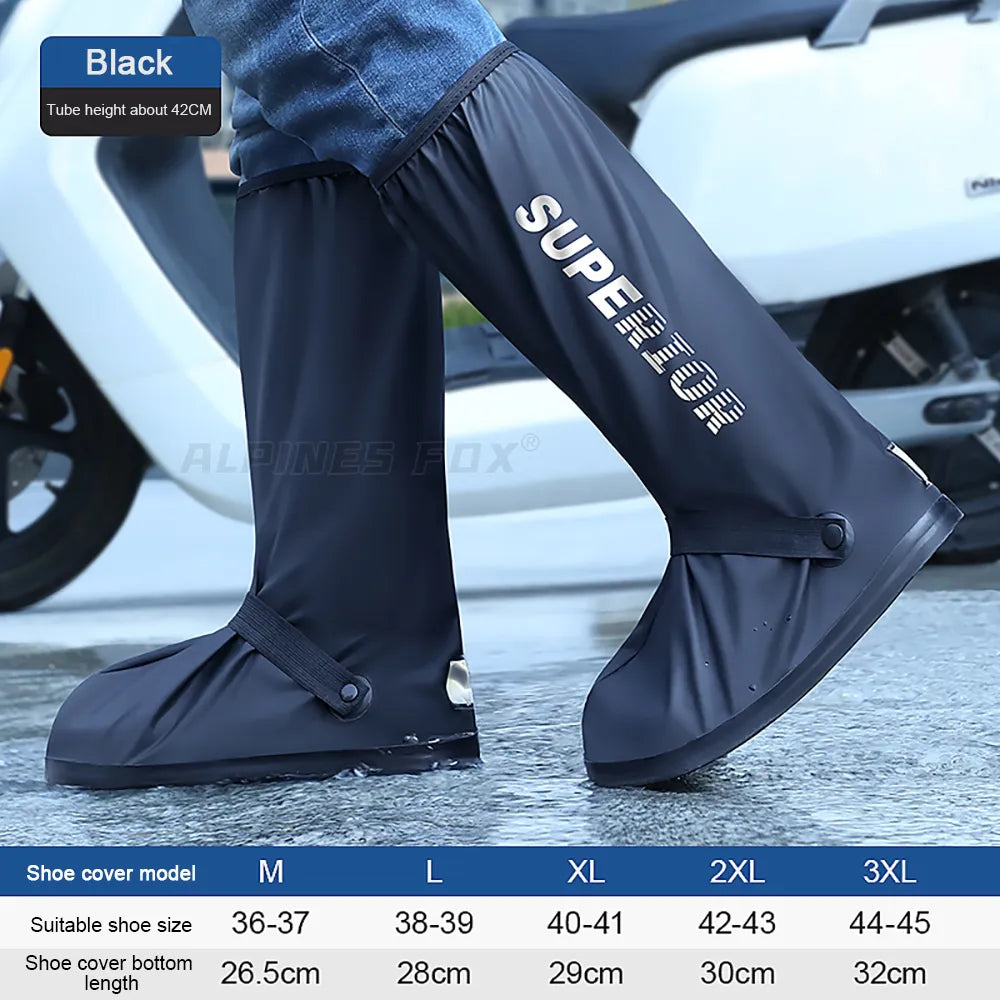 Cubiertas para zapatos de lluvia de tubo alto, superventas, creativas, impermeables, reutilizables, para motocicleta, ciclismo, botas de lluvia, cubierta para zapatos a prueba de lluvia