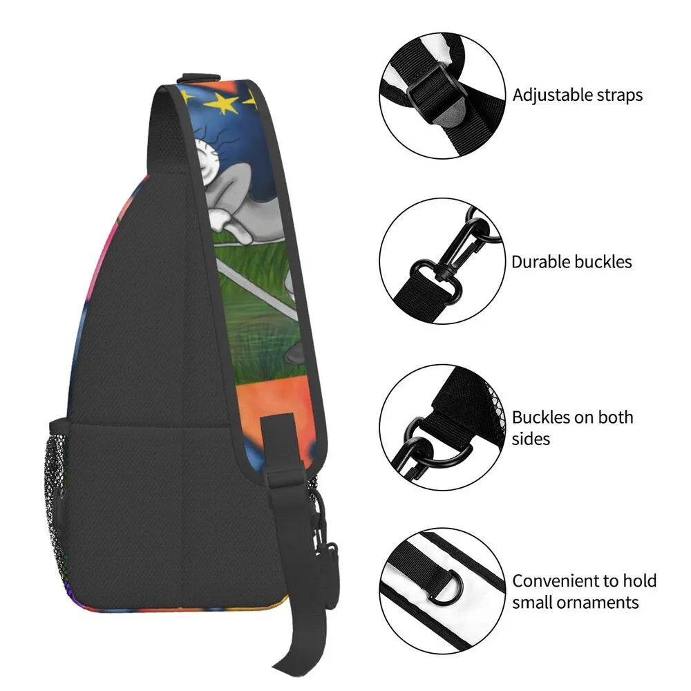 Albert Hoffman LSD Bicycle Day Sling Bags for Men Fashion Acid Blotter Party Shoulder Crossbody Chest Backpack Traveling Daypack