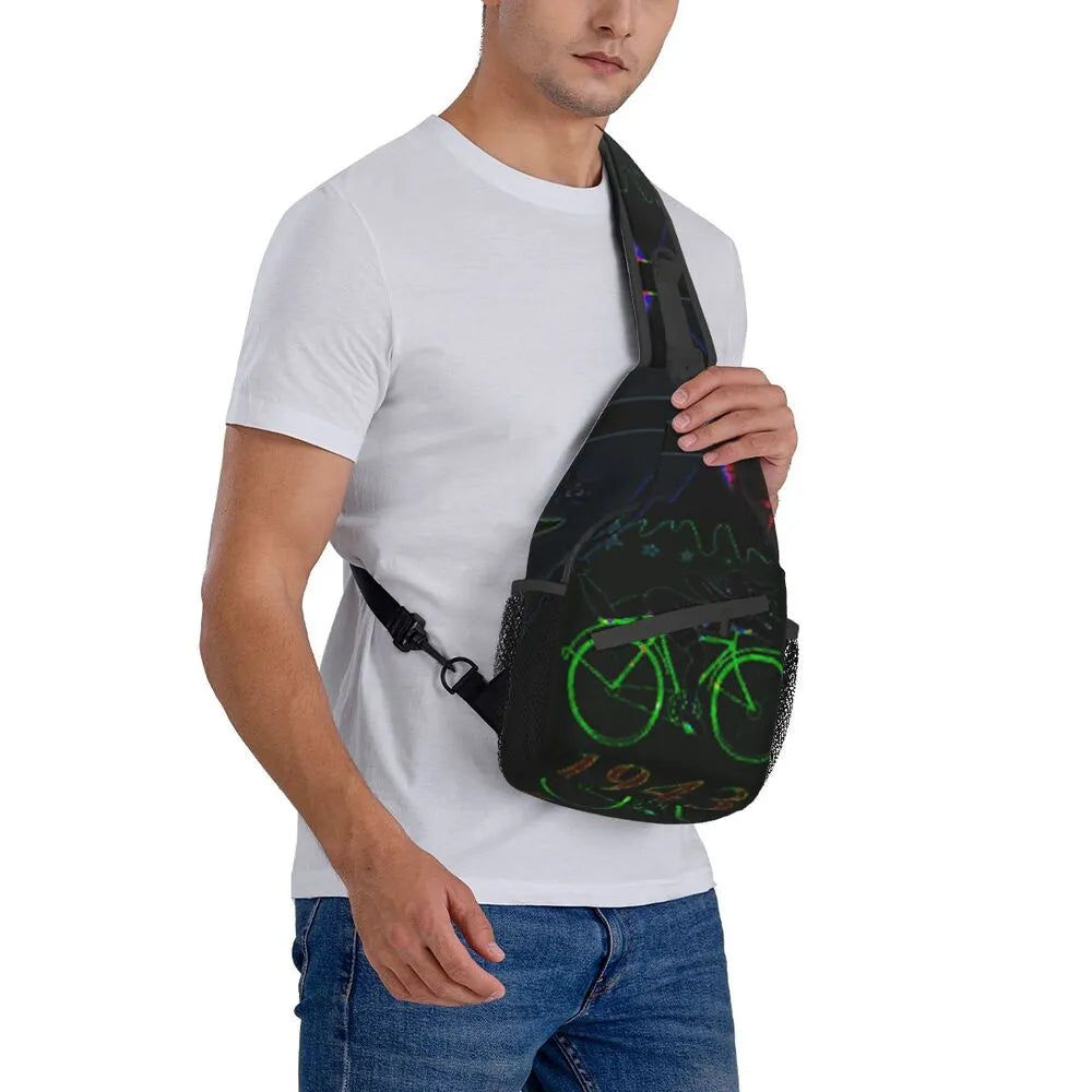 Albert Hoffman LSD Bicycle Day Sling Bags for Men Fashion Acid Blotter Party Shoulder Crossbody Chest Backpack Traveling Daypack