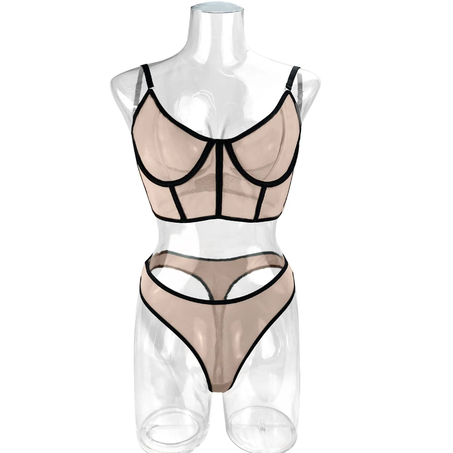 Ensemble 2 pièces en dentelle transparente pour femme, lingerie Sexy, vert néon, sous-vêtements intimes, soutien-gorge et culotte