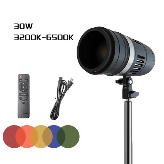 SH 30W lumière LED projecteur filtre cinq couleurs avec télécommande lumière vidéo pour Portrait Flash Studio