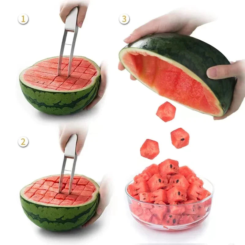 Stainless Steel Watermelon Slicer Board Cutter Fruit Slicers To Cut for Gadgets Kitchen Vegetable Cube Cutting Knife Summer Home