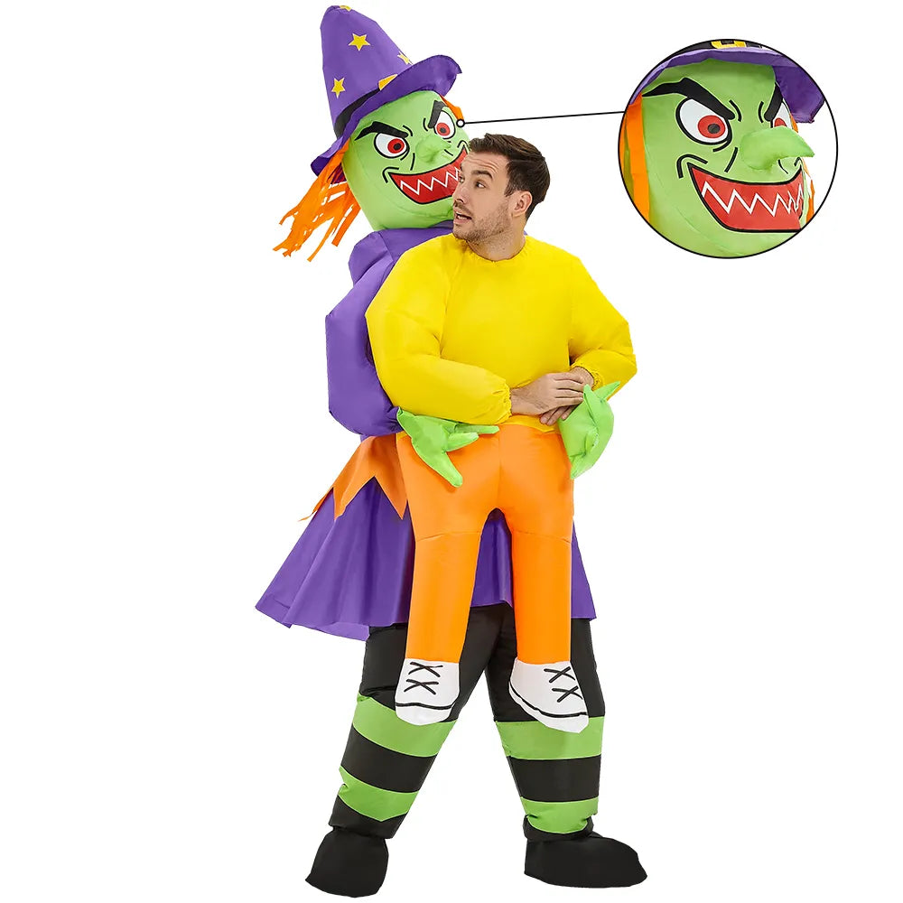 Costume gonflable de fantôme effrayant et de sorcière maléfique pour adultes, Costumes de Cosplay Anime d'halloween, Costumes de fête de carnaval pour jeu de rôle