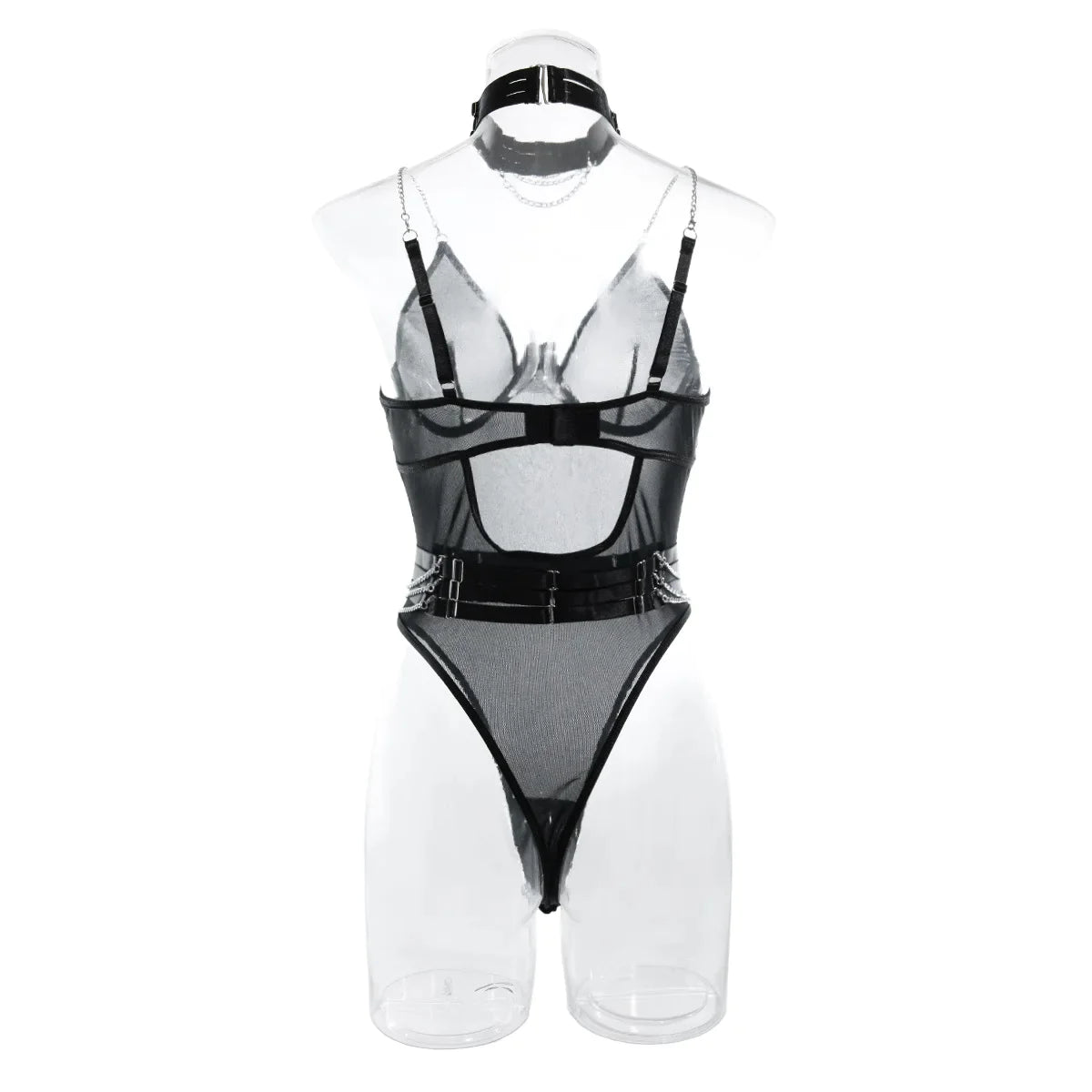 Wanita – combishort Sexy en maille pour femmes, bretelles ajourées, vêtements de nuit fins, chaîne transparente, body sensuel, à la mode, 2023