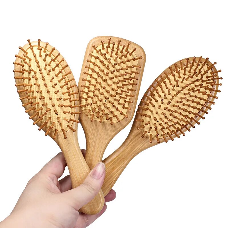 Peigne de Massage à coussin d'air en bois, 1 pièce, coussin à palette, brosse de Massage pour perte de cheveux, peigne pour cuir chevelu, soins capillaires, peigne en bambou sain