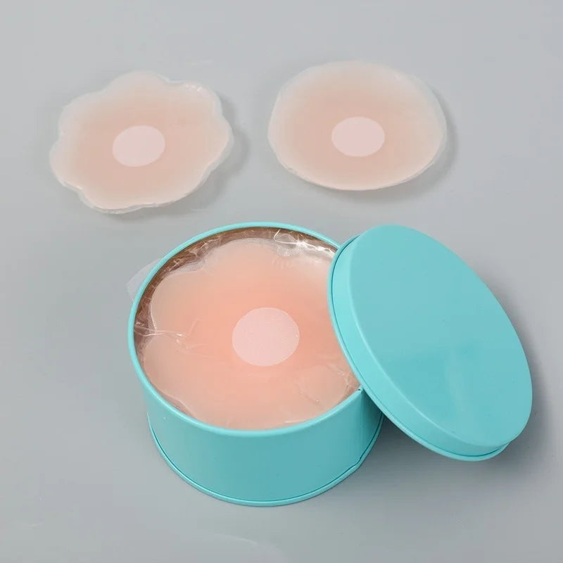 12pcs with Box Silicone Nipple Cover Reusable Women Breast Lift Invisible Bra Pasties Adhesive Bra Pads Sticker Patch