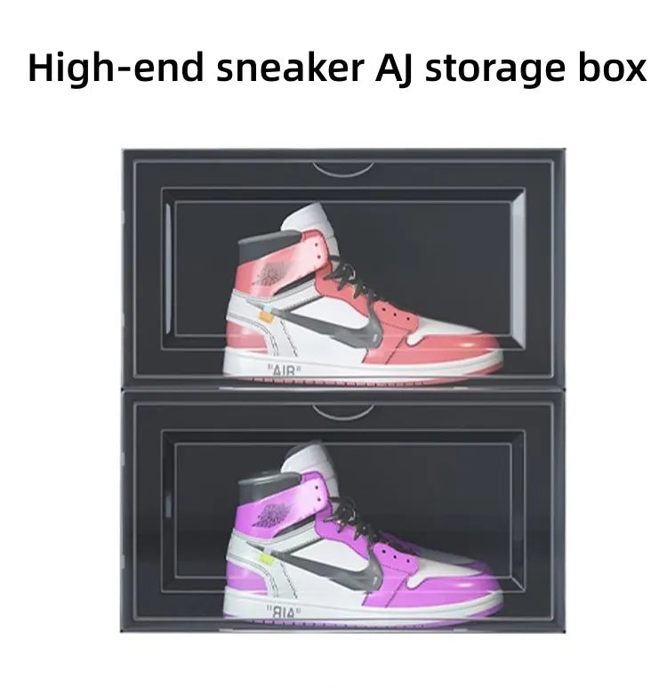 1PC Plastic Shoes Case Transparent Shoes Drawer Stackable Shoe Boxes  Organizers Dustproof Shoe Cabinet Sneaker Box Shoe Display