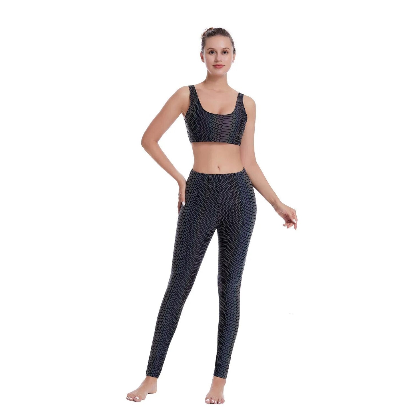 Leggings réfléchissants colorés en peau de serpent pour femmes, longueur cheville, Fitness, sport, levage des hanches, pantalons élastiques, tenue de boîte de nuit, nouvelle collection