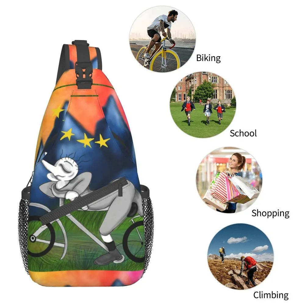 Albert Hoffman LSD Bicycle Day Sling Bags for Men Fashion Acid Blotter Party Shoulder Crossbody Chest Backpack Traveling Daypack