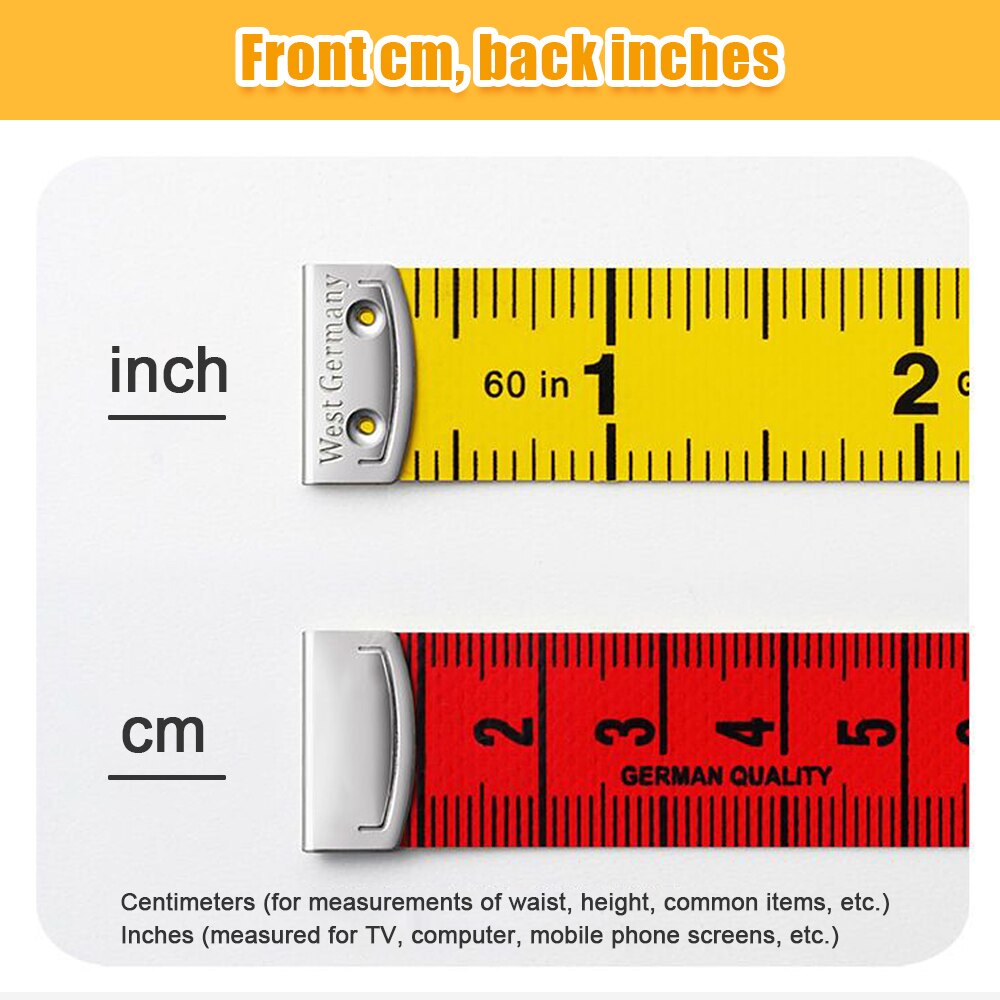 1.5M/60in Soft Tape Measure Tailor's Tape with Snap Fasteners Body Measuring Double-sided Ruler For Needlework Sewing Tool