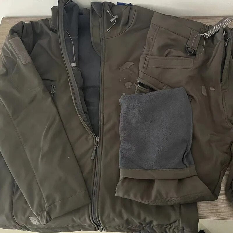 Chaqueta de lana para hombre, traje táctico militar impermeable para pesca al aire libre, senderismo, Camping, chándales, abrigo térmico, invierno y otoño