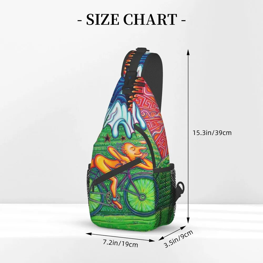 Albert Hoffman LSD Bicycle Day Sling Bags for Men Fashion Acid Blotter Party Shoulder Crossbody Chest Backpack Traveling Daypack