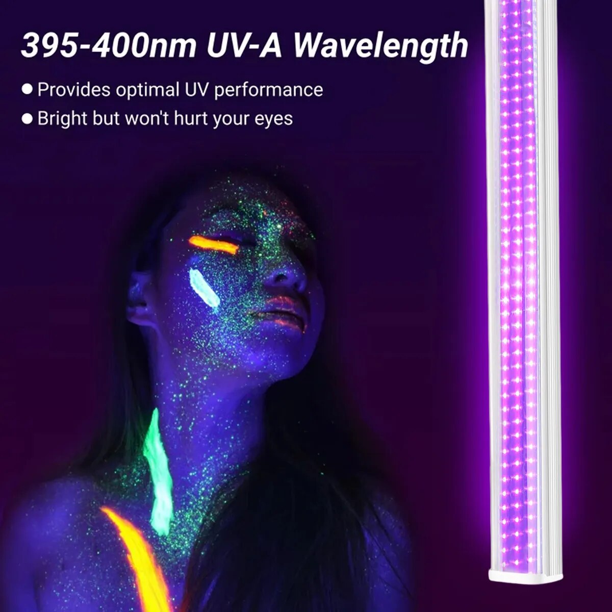 ALIEN 144 LED UV Glow Black Light Bar 25W 52cm Blacklight for Party Disco DJ Halloween Birthday Decor  Bedroom Body Pain Poster