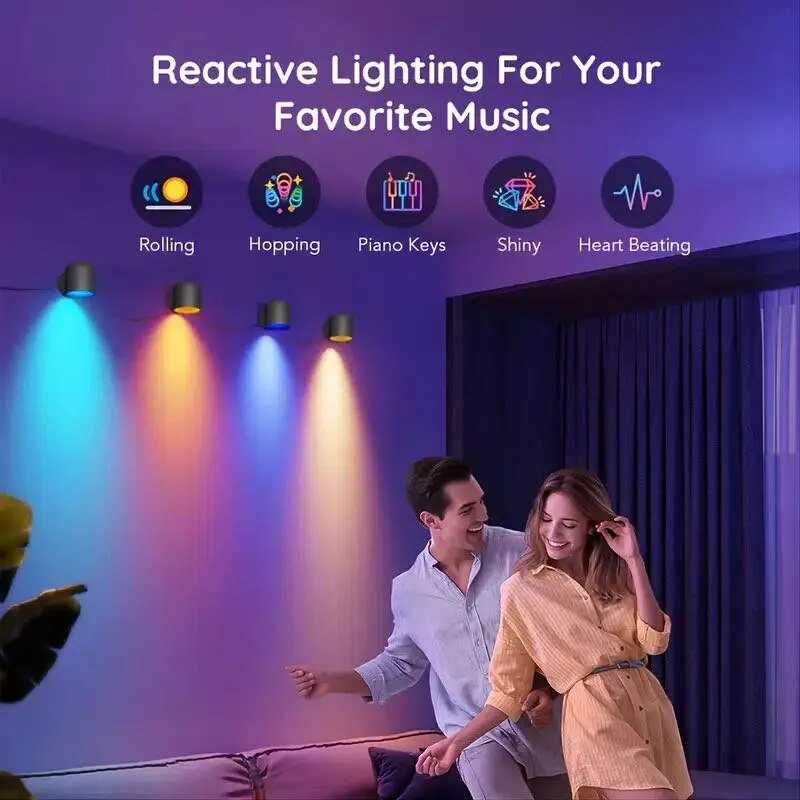 Tuya Wifi Modern Simple Smart Wall Lamp Decorated With Various Color Lines Living Room RGB Dimmable Smart Wall Lamp