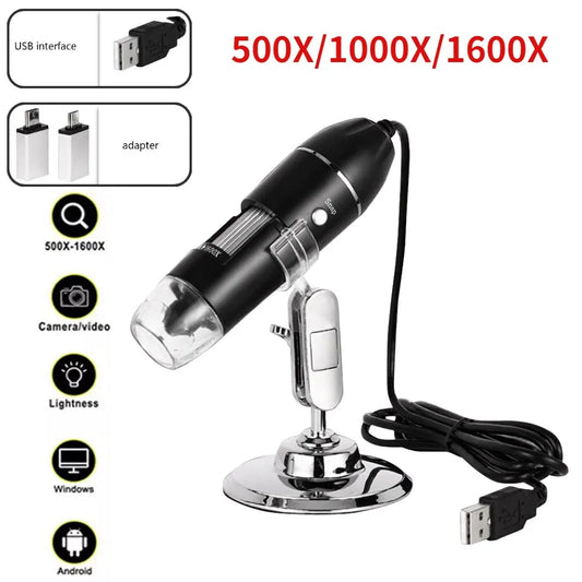 Digital Microscope Camera 3in1 C Type USB Portable Electron 500X/1000X/1600X For Soldering LED Magnifier Mobile Phone Repairing