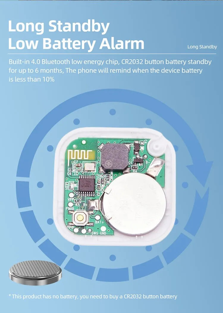 Dispositivo inteligente antipérdida con Bluetooth, billetera para llaves de teléfono móvil, bidireccional, antipérdida, buscador de objetos para personas mayores y mascotas