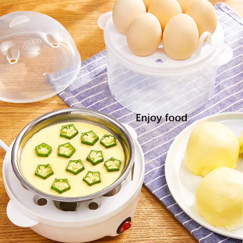 Egg Boiler Double Layers Multifunction Electric Egg Cooker Steamer Corn Milk Steamed Rapid Breakfast Cooking Appliances Kitchen