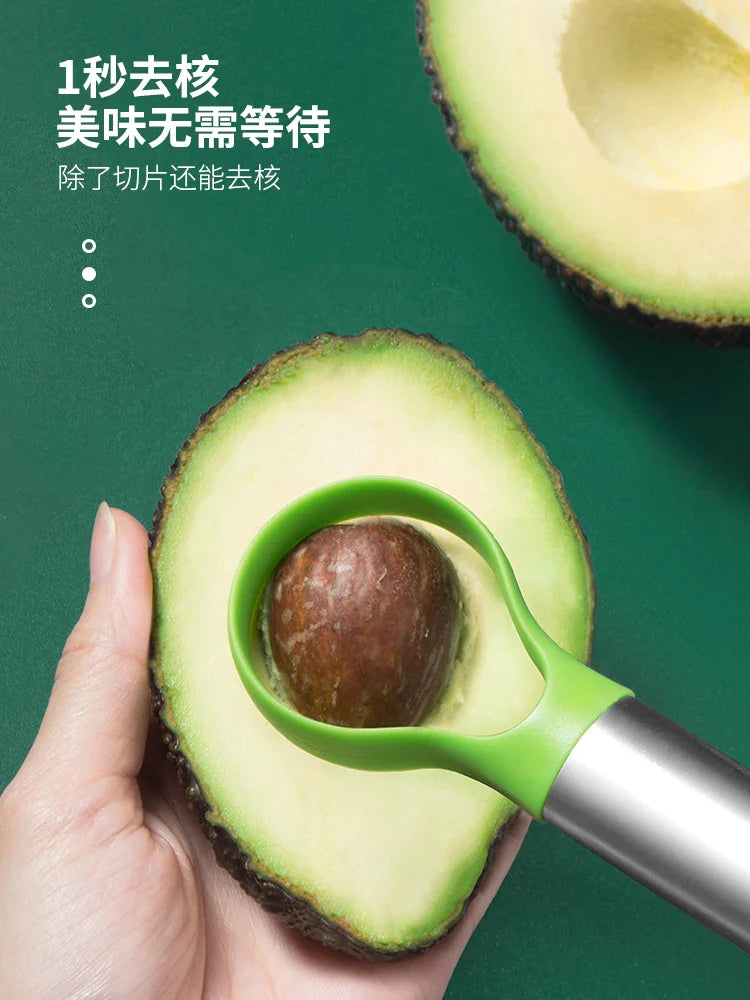 Gadget de cuchillo de aguacate, cortador de acero inoxidable, utensilios de cocina, artefacto para cortar frutas, todo para cocina y hogar, rodajas de fruta de dragón