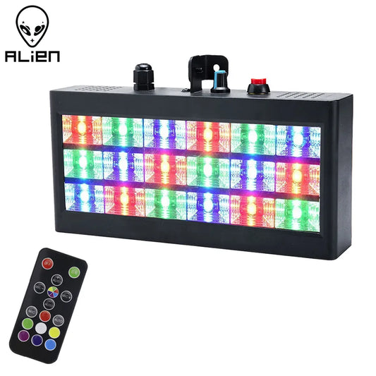 ALIEN 18 LED stroboscopique RGB Flash effet d'éclairage de scène activé par le son pour Club Disco fête DJ vacances avec contrôle de vitesse Variable