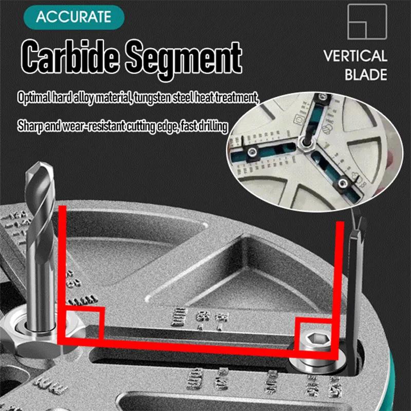 Ouvre-trou réglable, coupe-scie, foret, travail du bois, poinçonnage du plastique, outil universel pour plaques de plâtre, panneaux d'aluminium