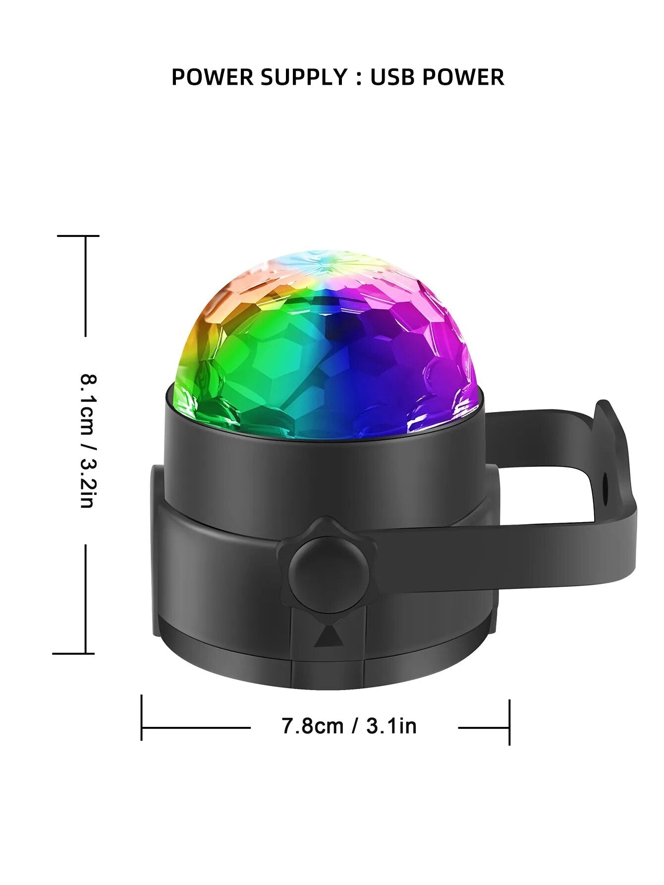 ALIEN 5V USB RGB Disco Ball Light Sound Activated Rotating Strobe  Lamp with Car Hole for DJ Party Wedding Dance Xmas Holiday