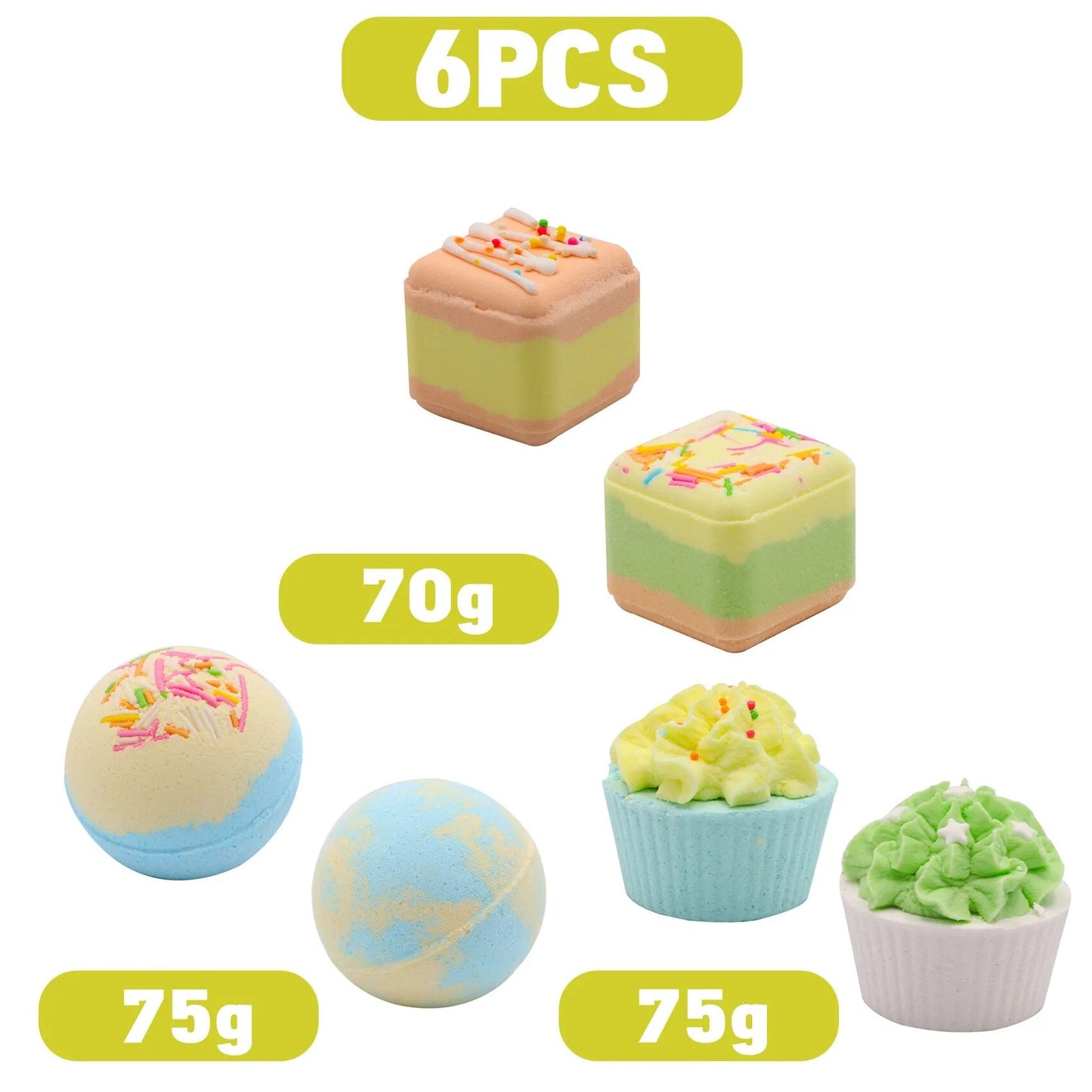 6 pièces bombes de bain coffret cadeau Spa bain Fizzies boules colorées Kit bio sel de mer bain moussant humidité de la peau exquis coffret cadeau