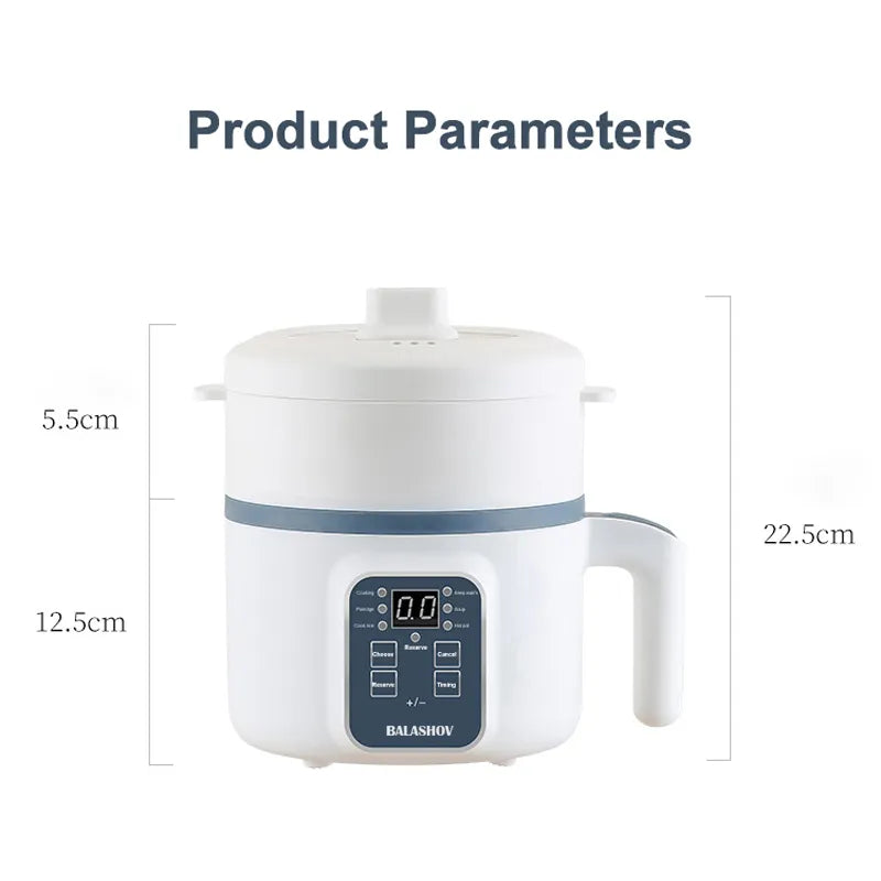 Olla arrocera eléctrica de 1,7 L, olla de arroz al vapor de una sola capa de 220V, olla múltiple mecánica inteligente antiadherente, olla de arroz al vapor para el hogar