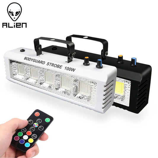 ALIEN – lumières stroboscopiques Disco DJ blanches, 60W 100W, avec télécommande, Flash sonore, fête, mariage, vacances, effet d'éclairage de scène