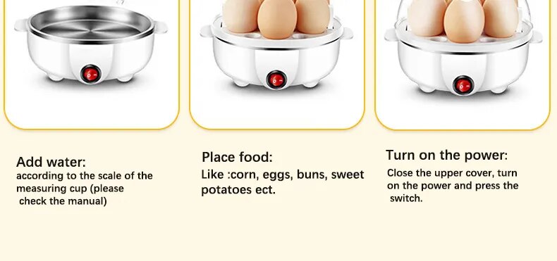 Egg Boiler Double Layers Multifunction Electric Egg Cooker Steamer Corn Milk Steamed Rapid Breakfast Cooking Appliances Kitchen