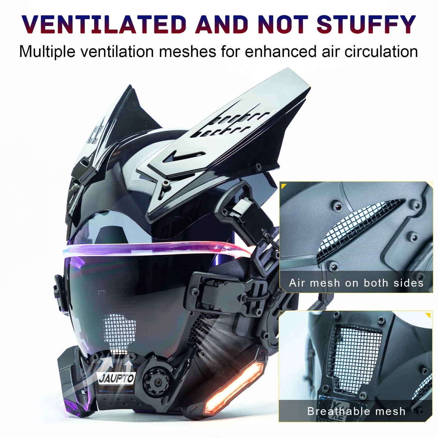 Cyberpunk Mask Cosplay Role Playing Prop Night City Neon Helmet Personalized Army Mechanical Music Festival for Halloween Party