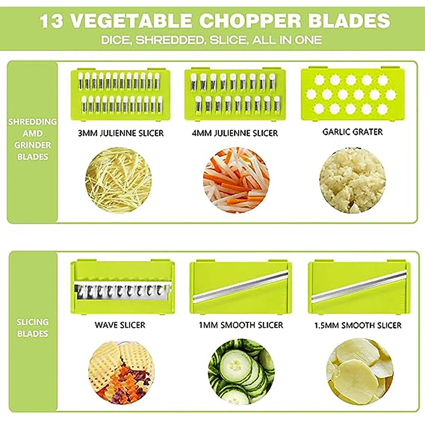 Coupe-légumes multifonctionnel 22 en 1, trancheur de fruits, carottes, pommes de terre, râpe à oignon, hachoir à ail, Gadget de rangement de cuisine