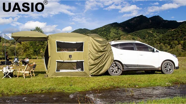 1.8×1.8M SUV Tent Trunk Sunshade Rainproof SUV Outdoor Self-driving Tour Barbecue Camping Car Tail Extension Tent Dropshipping