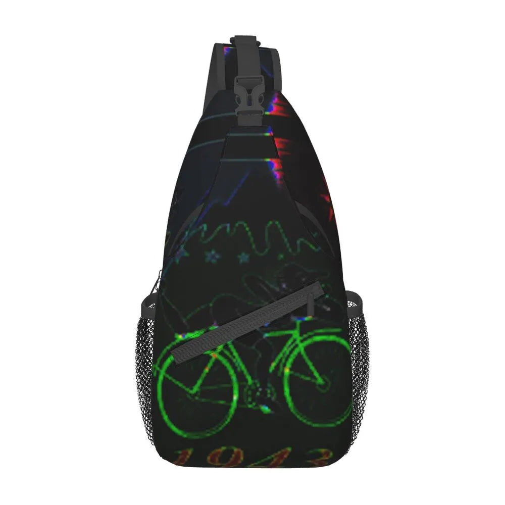 Albert Hoffman LSD Bicycle Day Sling Bags for Men Fashion Acid Blotter Party Shoulder Crossbody Chest Backpack Traveling Daypack