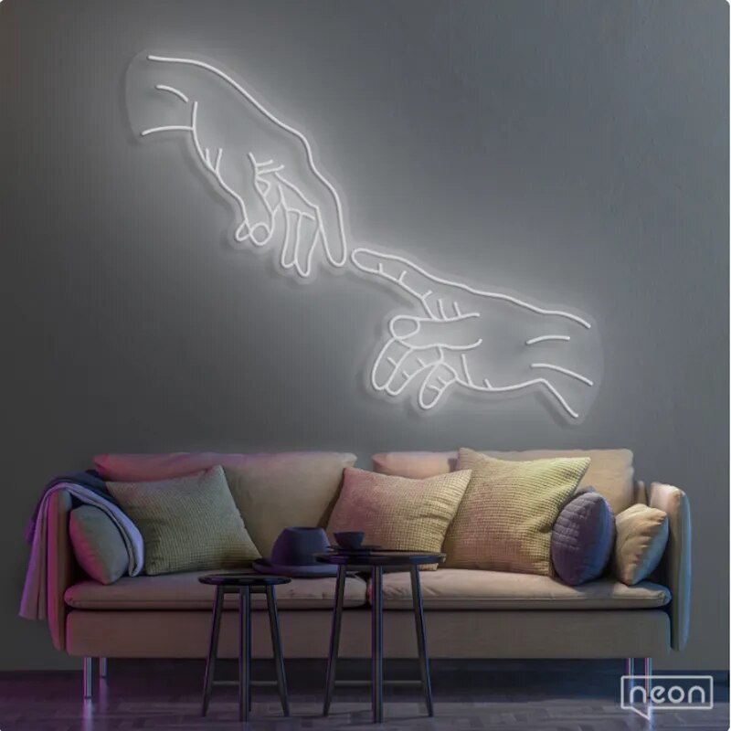 Wanxing hand of god neon Sign Light Office Living Room Interior Design, Neon sign wall art,Neon sign wall decor