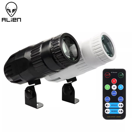 ALIEN 15 W RGBW LED Pinspot faisceau projecteurs lumière DJ Disco fête vacances danse Bar effet d'éclairage de scène de noël avec télécommande