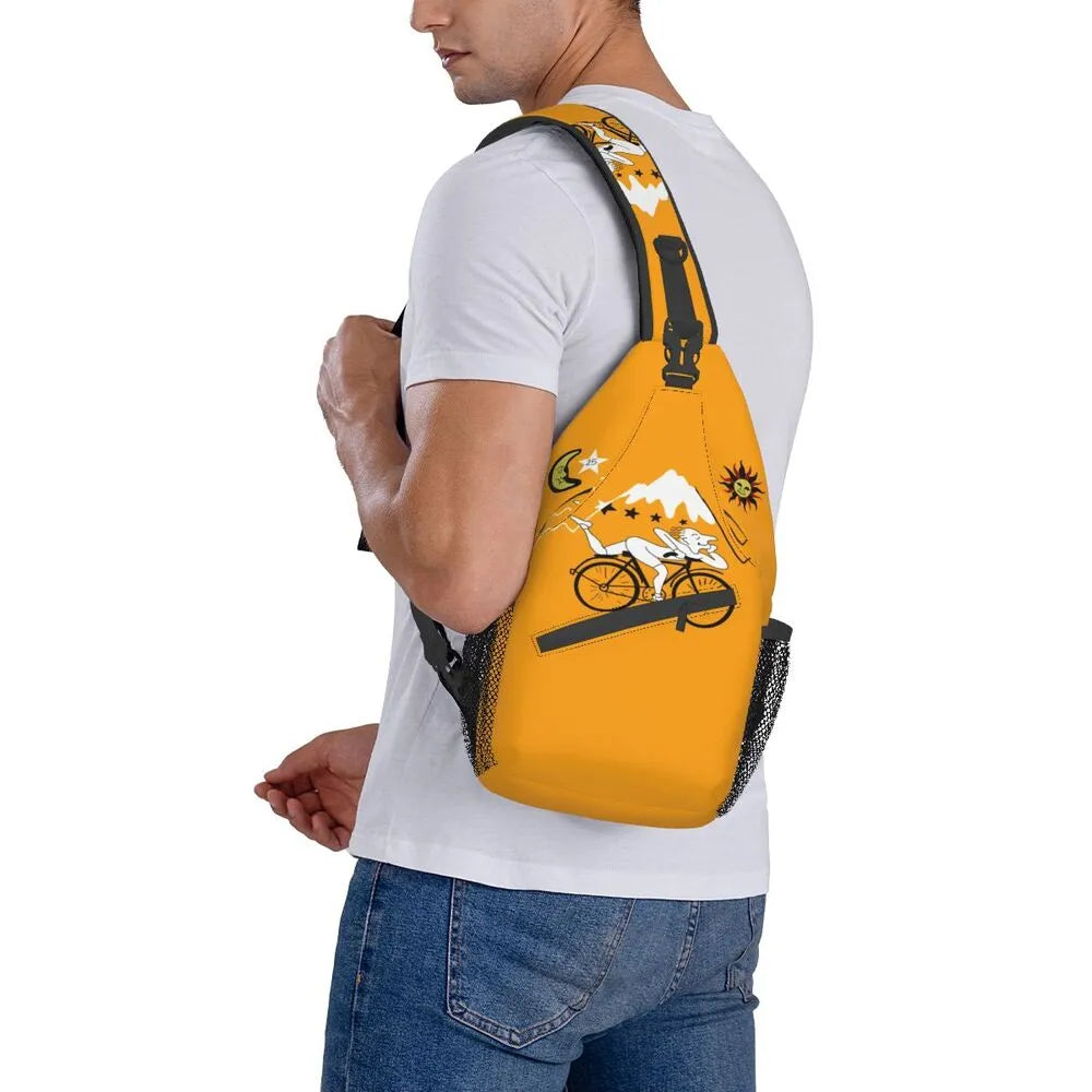 Albert Hoffman LSD Bicycle Day Sling Bags for Men Fashion Acid Blotter Party Shoulder Crossbody Chest Backpack Traveling Daypack