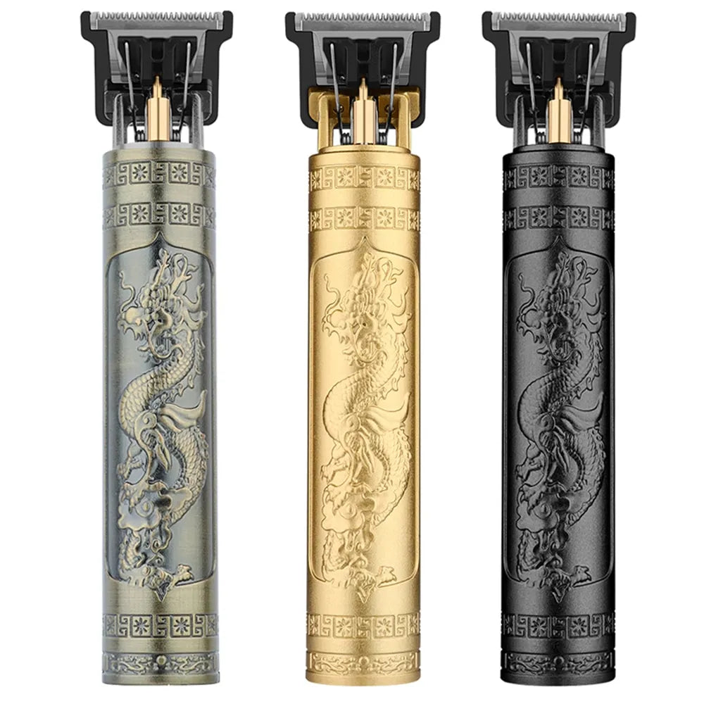 Tondeuse à cheveux électrique Vintage T9 pour hommes, rasoir professionnel Rechargeable, tondeuse de barbier pour hommes Dragon bouddha