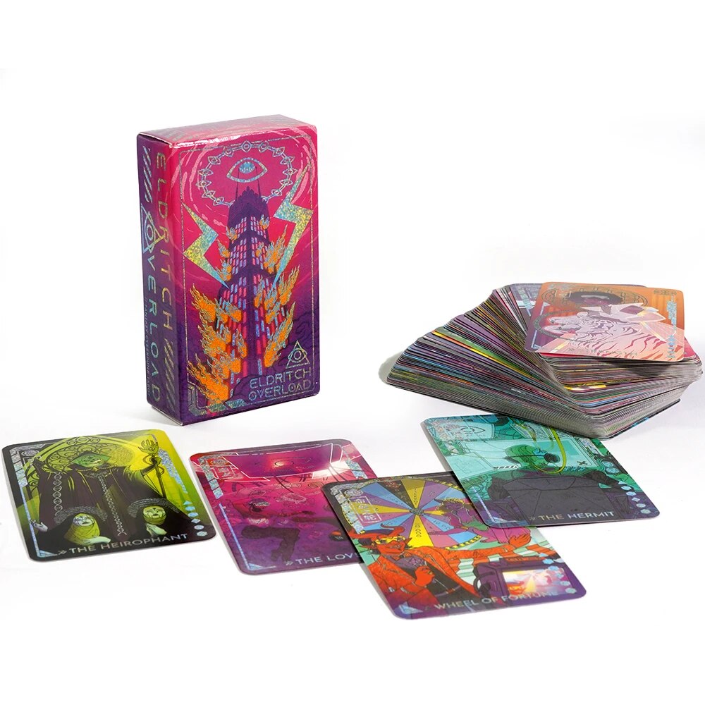 2023 New Eldritch Overload Fantasy Cyberpunk Tarot Deck Fortune Telling Game Divination Tools 78 Cards Deck Birthday Gift